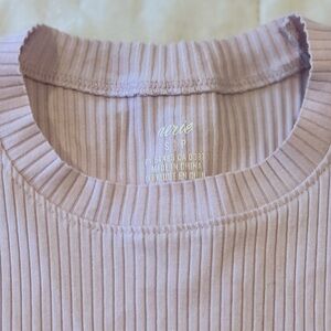 Aerie Light Pink Ribbed Tee